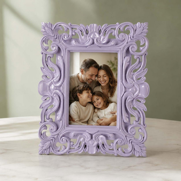 Portafoto da tavolo in stile barocco in marmorino dal design moderno ed elegante