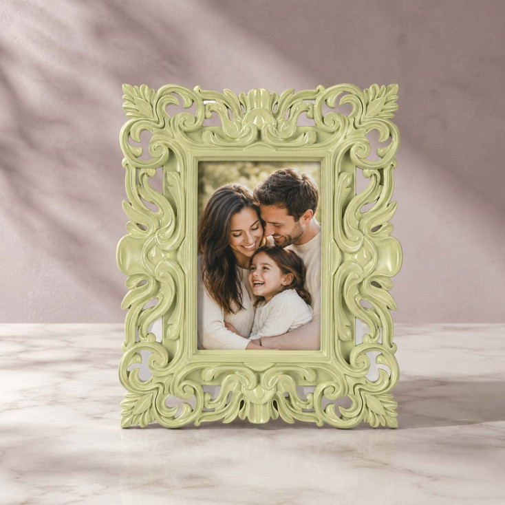 Portafoto da tavolo in stile barocco in marmorino dal design moderno ed elegante
