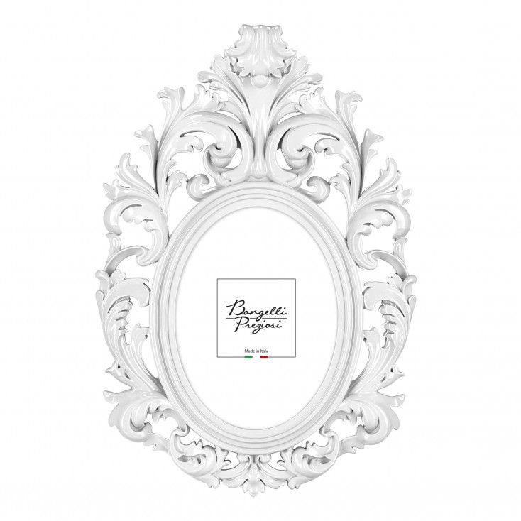 Portafoto da tavolo ovale barocco in marmorino dal design moderno ed elegante