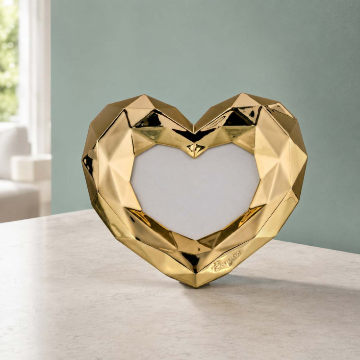 Portafoto piccolo con cornice in marmorino a forma di cuore