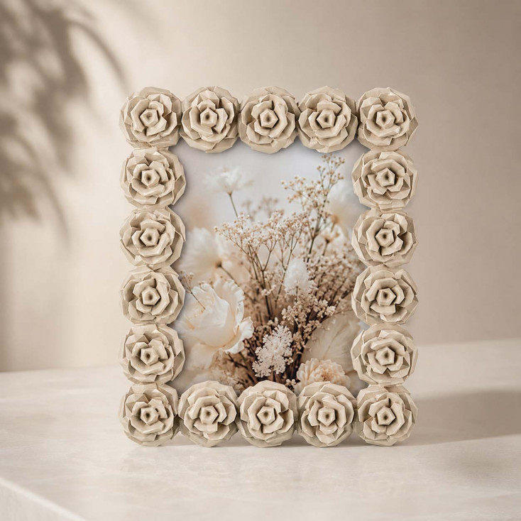 Portafoto piccolo con cornice in marmorino dal design moderno