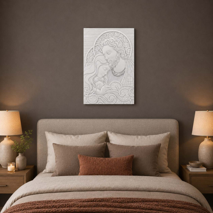 Quadri capoletto moderno con Sacra Famiglia pannello 20x30