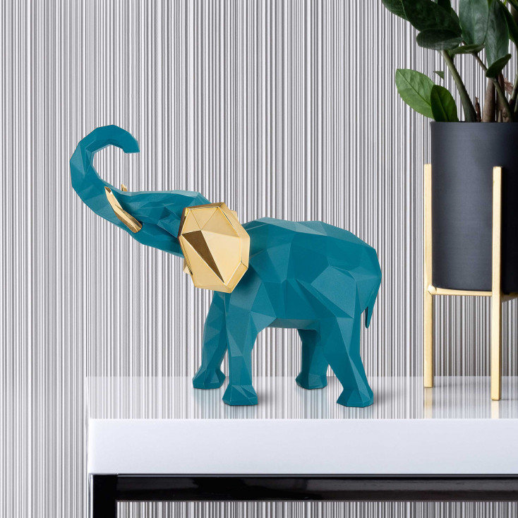 Scultura da tavolo Elefante grande in marmorino dal design moderno ed elegante
