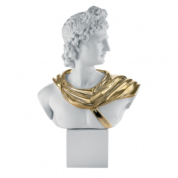 Scultura da tavolo in marmorino dal design classico busto uomo