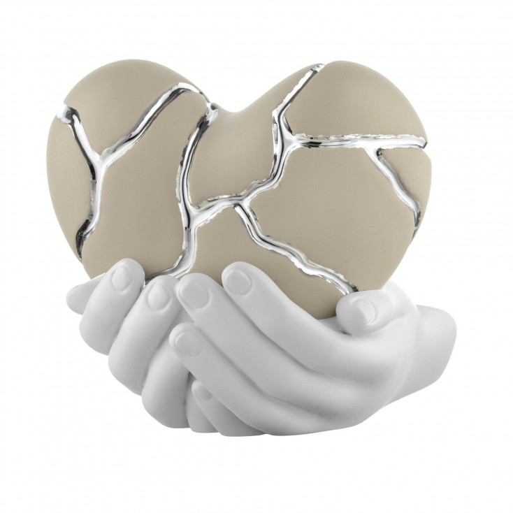 Scultura piccola in marmorino in stile kintsugi dal design moderno