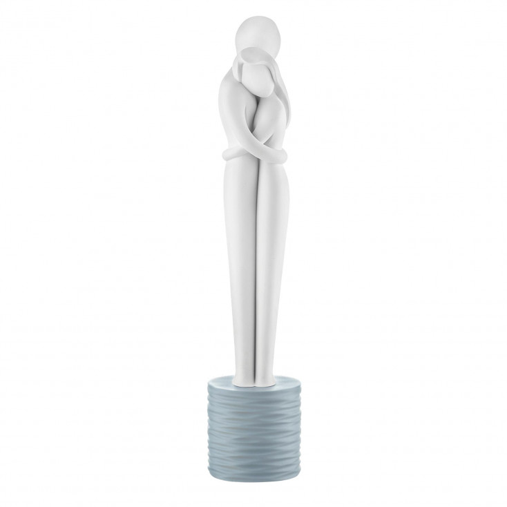 Scultura piccola in marnorino con abbraccio di innamorati