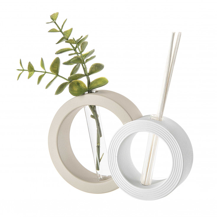 Vaso rotondo con profumatore per ambienti dal design moderno ed elegante