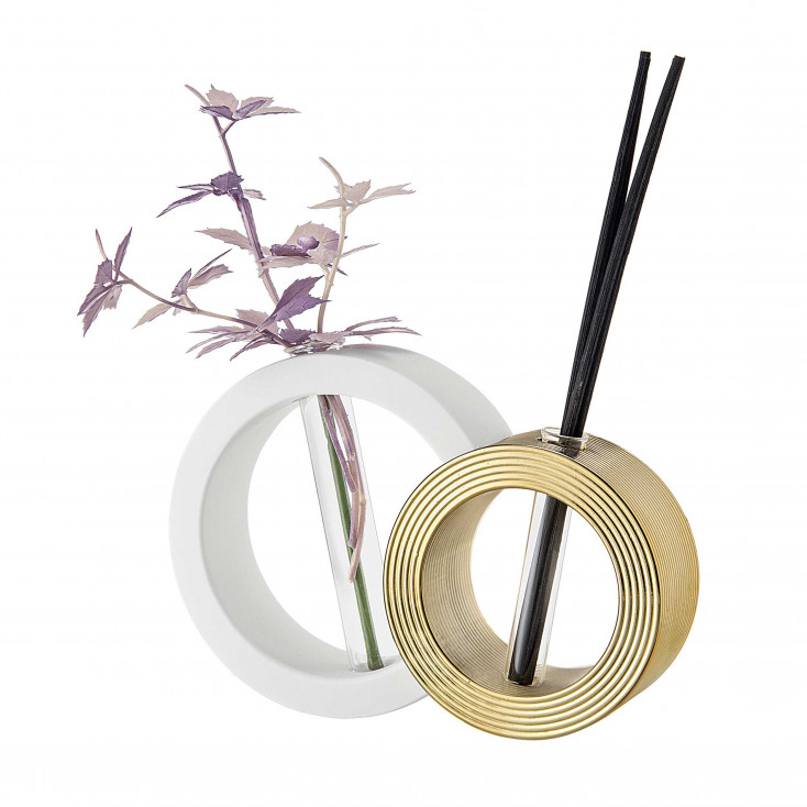 Vaso rotondo con profumatore per ambienti dal design moderno ed elegante