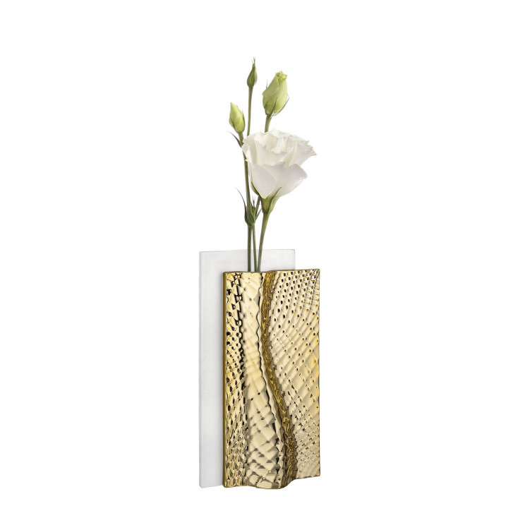 Vaso verticale moderno in marmorino dalle linee eleganti