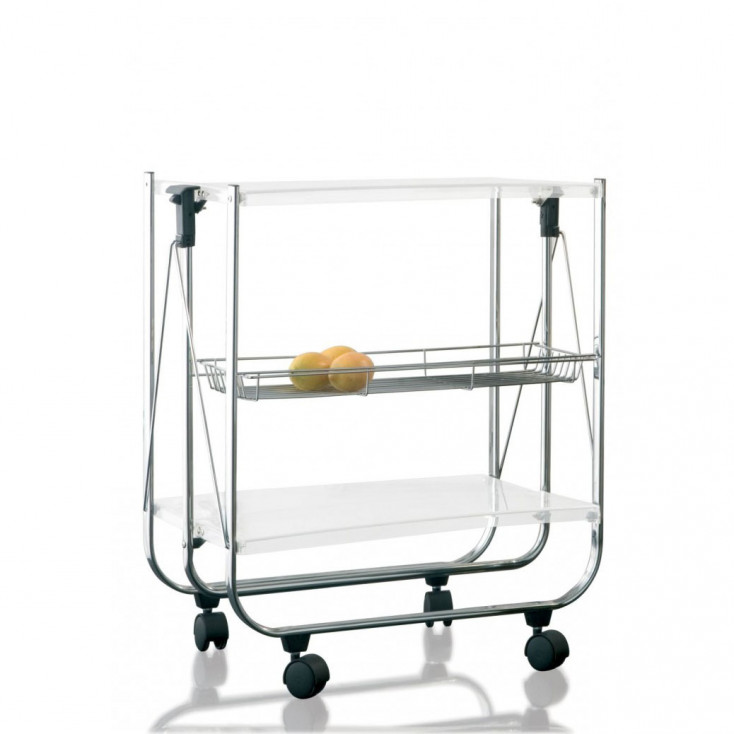 Carrello pieghevole acrilico trasparente