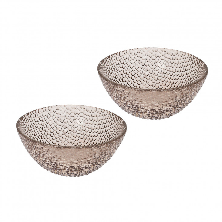 Set 2 pz ciotoline in vetro dal design moderno ed elegante