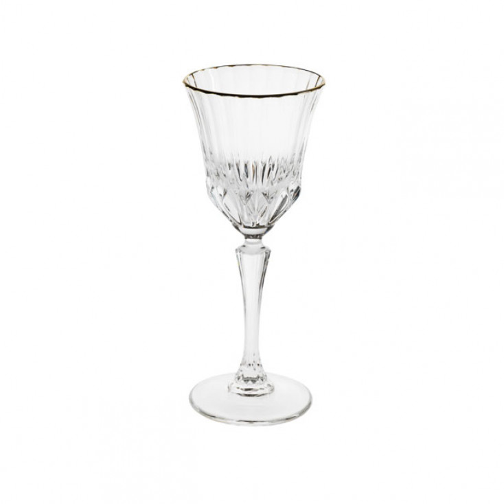 Set 6 pezzi calici in cristallo con bordo dorato dalle classiche ed eleganti