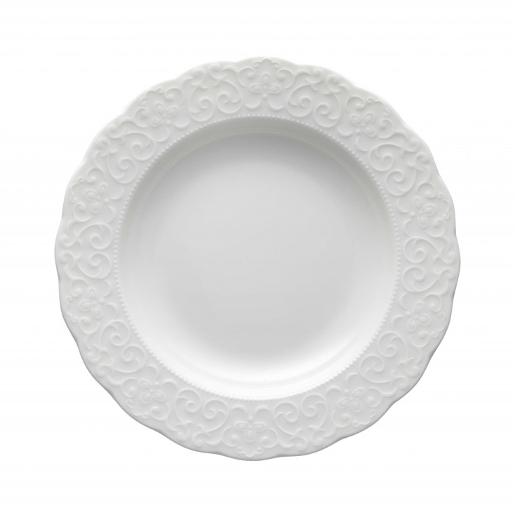 Set 6 pezzi piatti fondi in ceramica dalle linee classiche ed eleganti