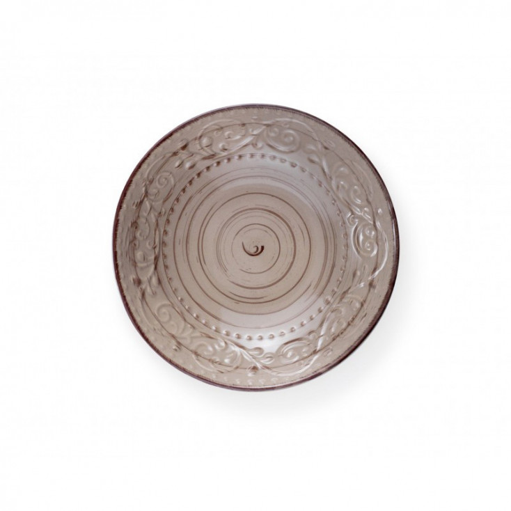 Set 6 pezzi piatti fondi in ceramica dalle linee rustiche