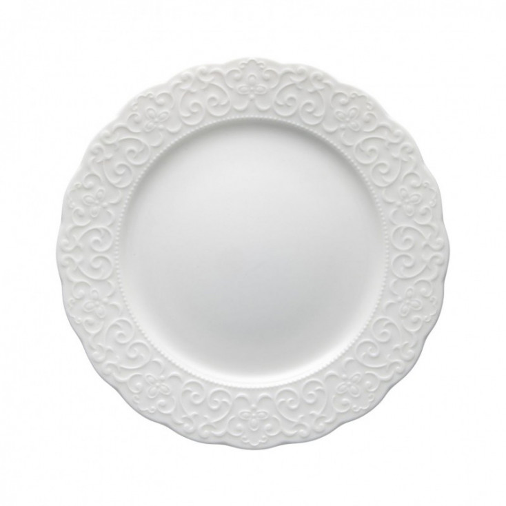 Set 6 pezzi piattino piccolo in porcellana dalle finiture classiche