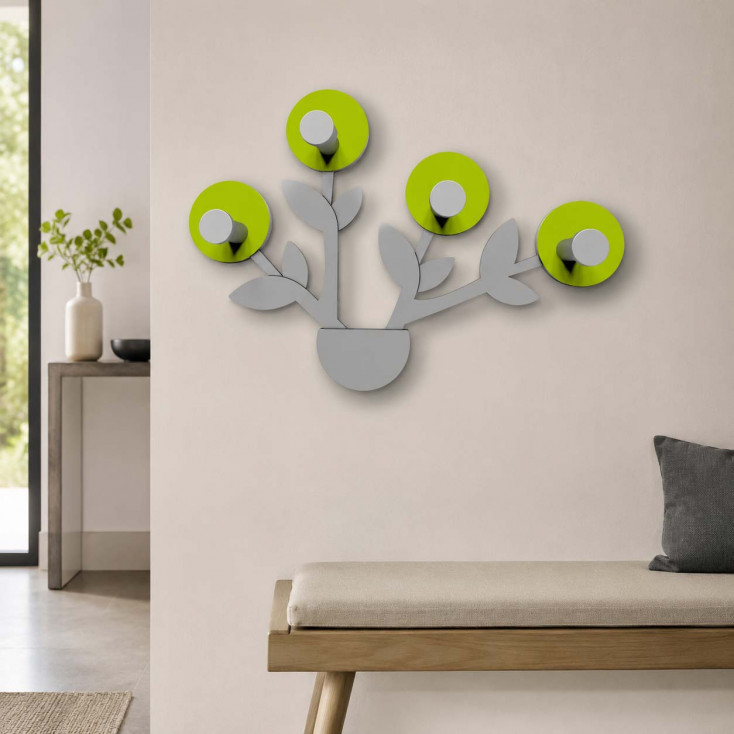 Appendiabiti da muro per ingresso dal design moderno con 4 ganci