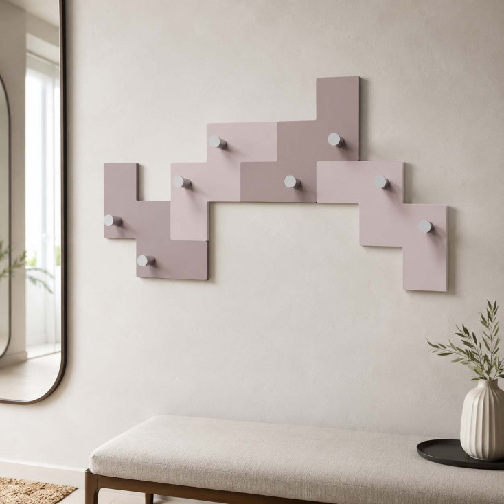 Appendiabiti da parete componibile di design moderno con 8 ganci