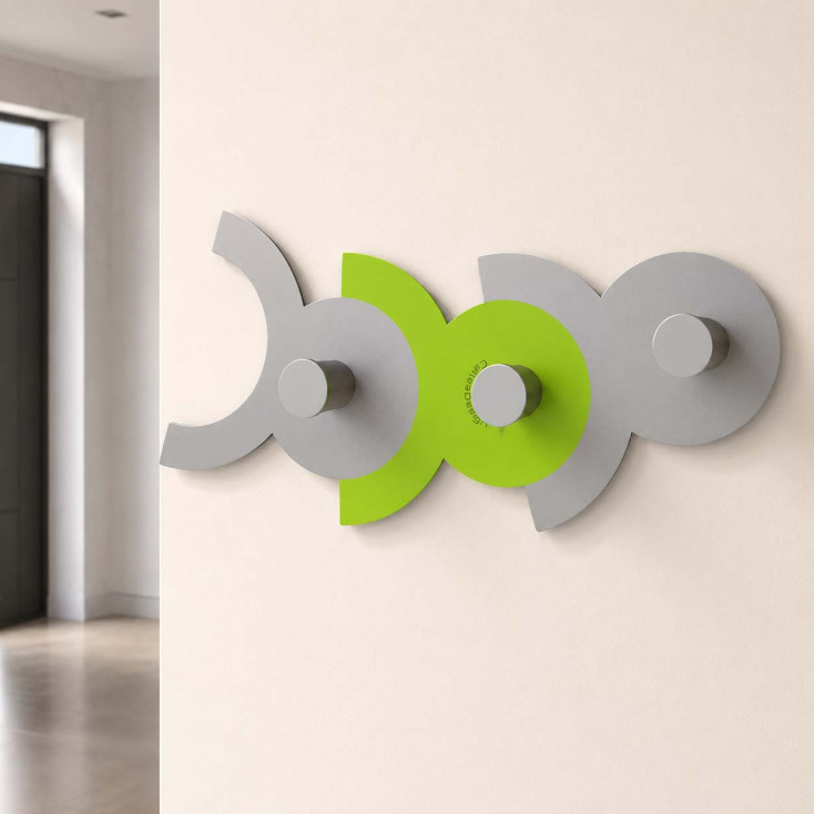 Appendiabiti da parete per cameretta bambini con 3 ganci in alluminio