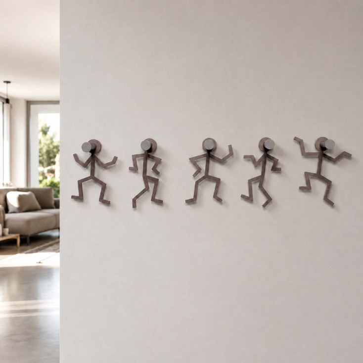 Appendiabiti da parete per camerette design moderno con 5 ganci