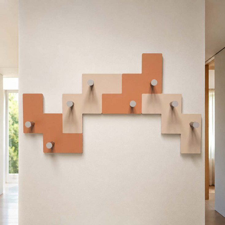 Appendiabiti da parete per ingresso dal design moderno con 8 ganci