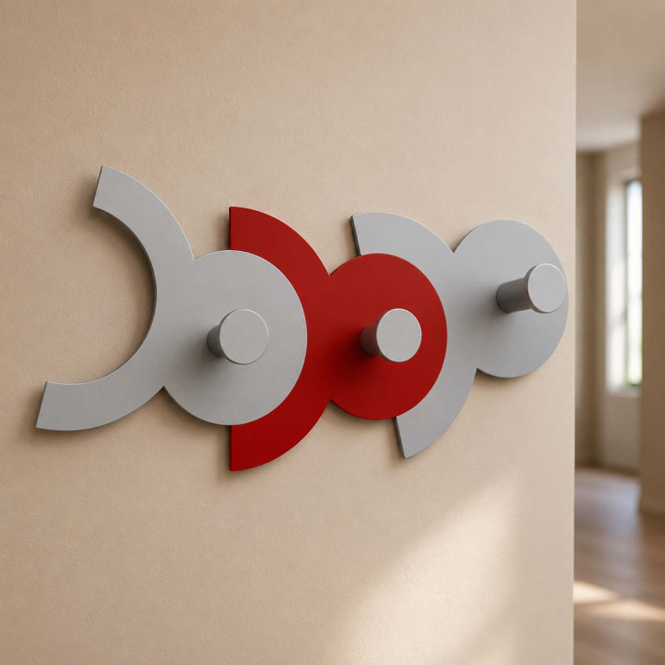 Appendiabiti per bambini a parete struttura in legno con 3 ganci