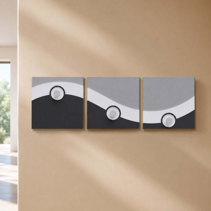 Appendiabiti per ingresso a muro con struttura in legno e 3 ganci in alluminio