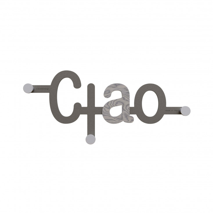 Appendino da parete in legno dal design moderno con scritta