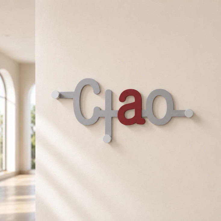 Attaccapanni per camera bambini con struttura in legno e 3 ganci in alluminio