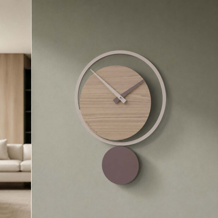 Orologio da parete a pendolo in legno dal design moderno