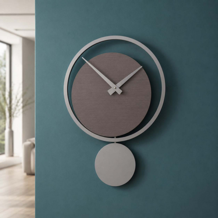 Orologio da parete a pendolo in legno dal design moderno