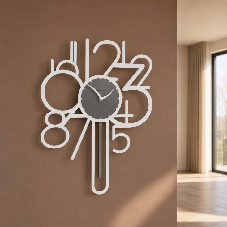 Orologio da parete a pendolo in legno dal design moderno ed elegante