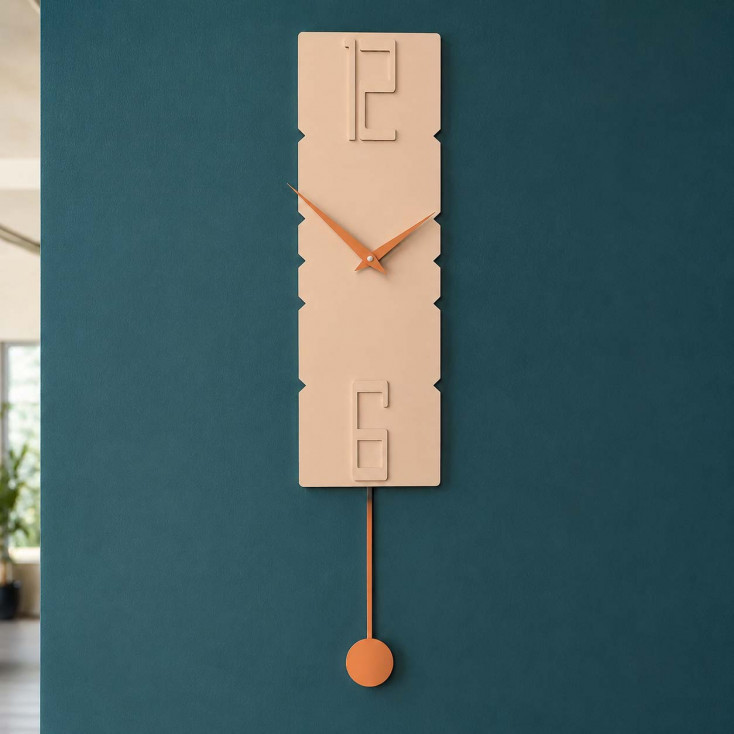 Orologio da parete a pendolo in legno dal design moderno ed elegante