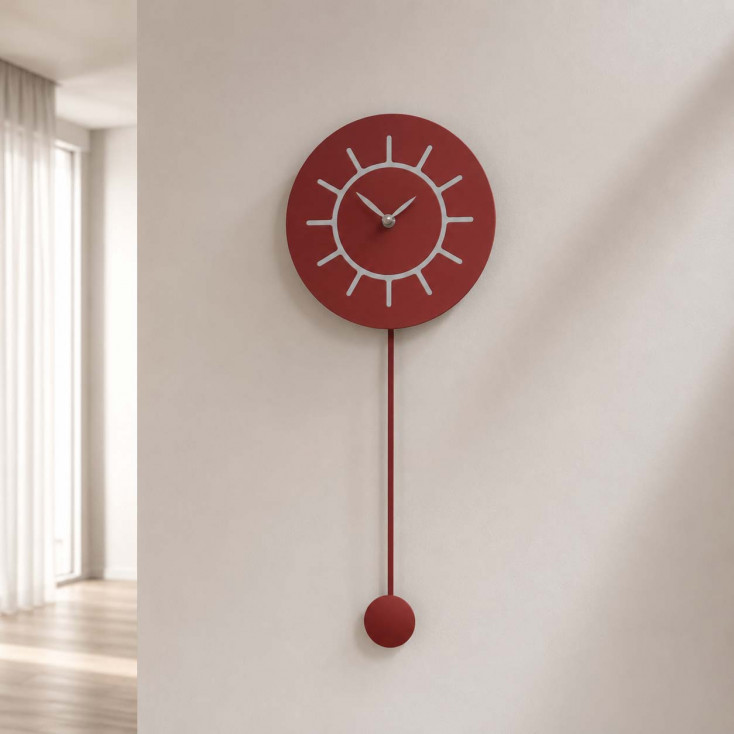 Orologio da parete a pendolo in legno dal design moderno