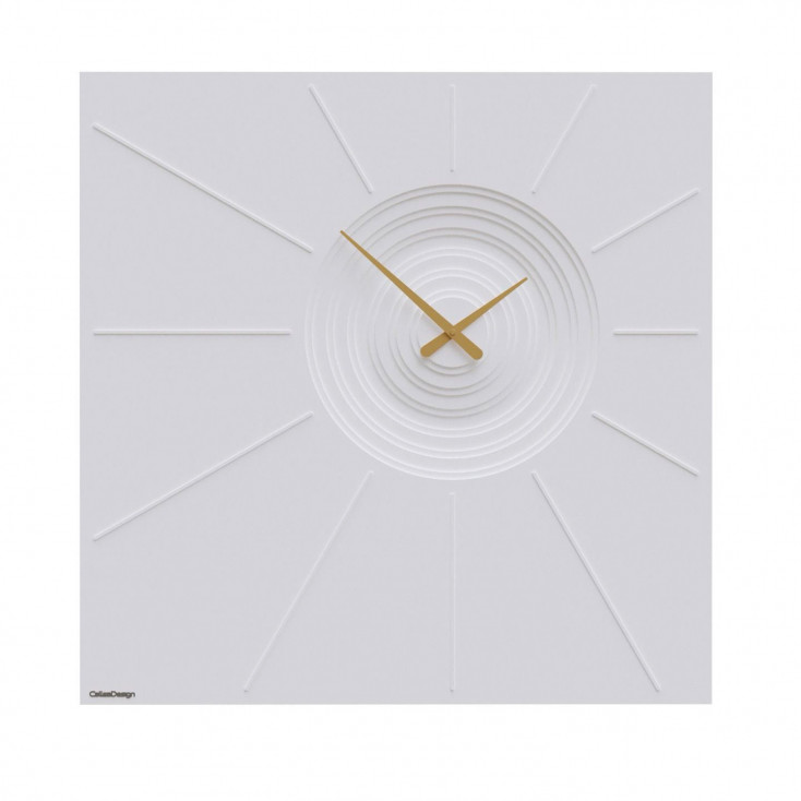 Orologio da parete quadrato di design moderno in legno effetto tridimensionale
