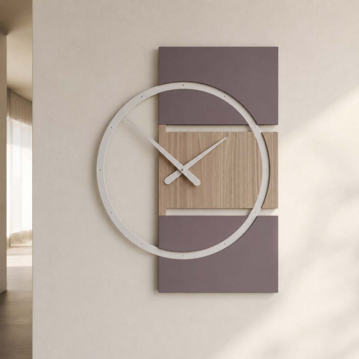 Orologio da parete grande in legno dal design moderno ed elegante