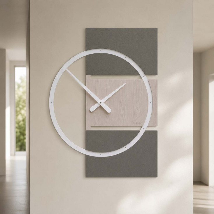 Orologio da parete grande in legno dal design moderno ed elegante