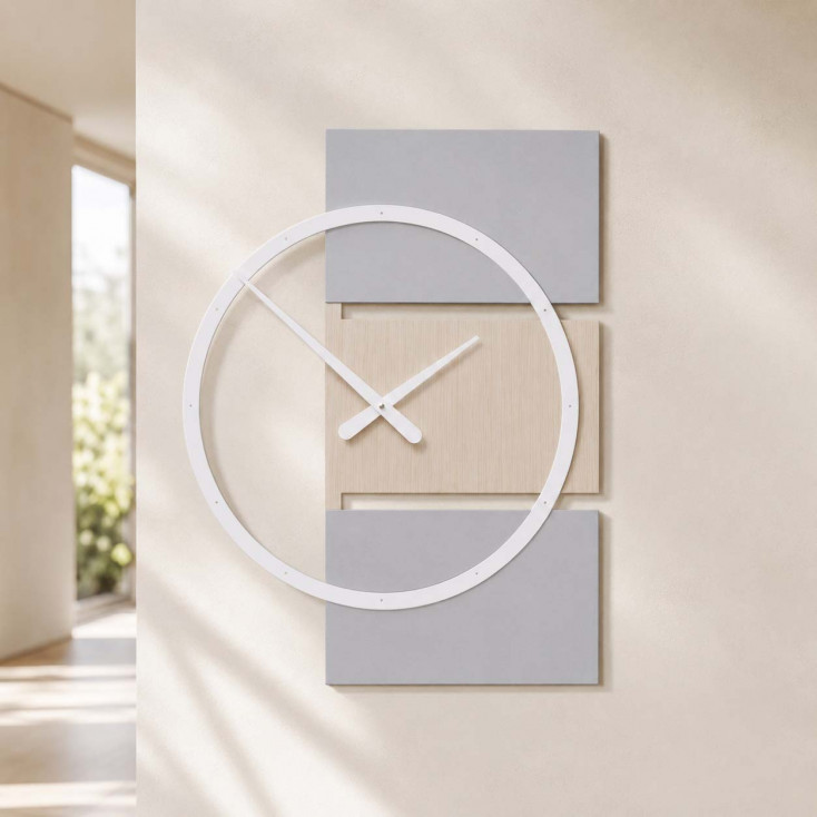 Orologio da parete grande in legno dal design moderno ed elegante