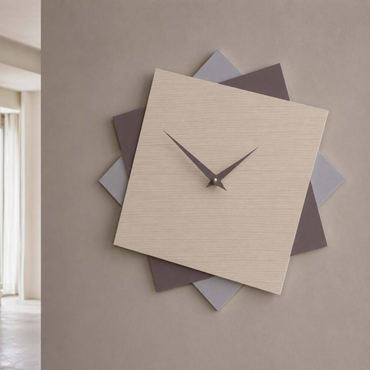 Orologio da parete grande in legno per cucina o per soggiorno dal design moderno
