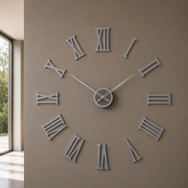 Orologio da parete in legno con numeri romani dal design moderno