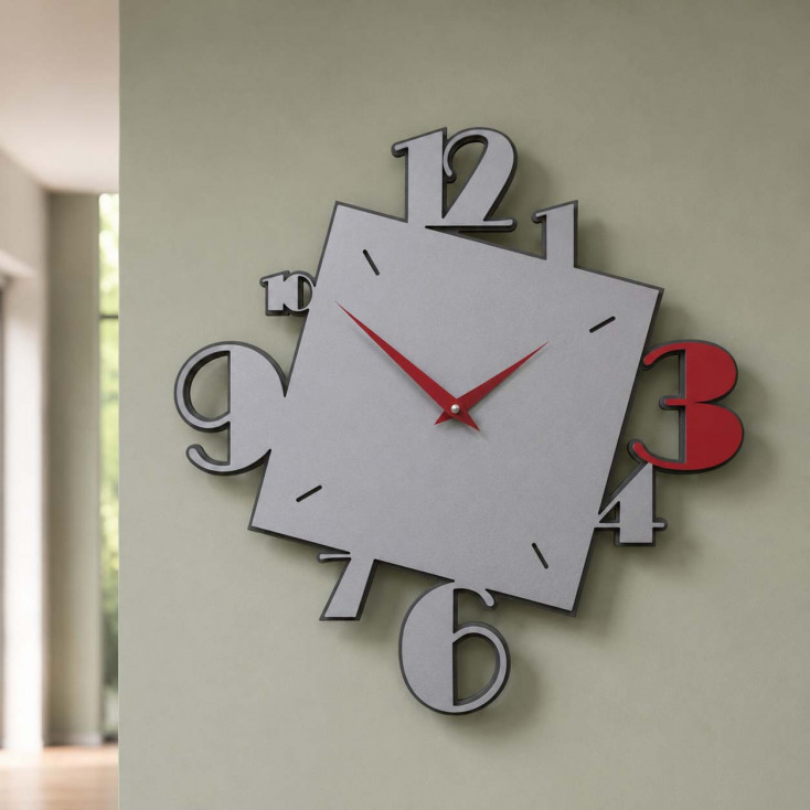 Orologio da parete in legno dal design moderno con quadrante con numeri