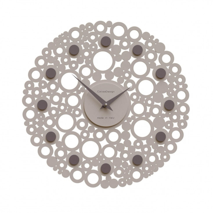 Orologio da parete design moderno in legno con decoro a bolle