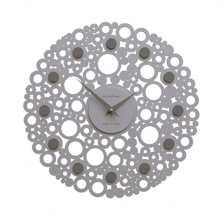 Orologio da parete design moderno in legno con decoro a bolle