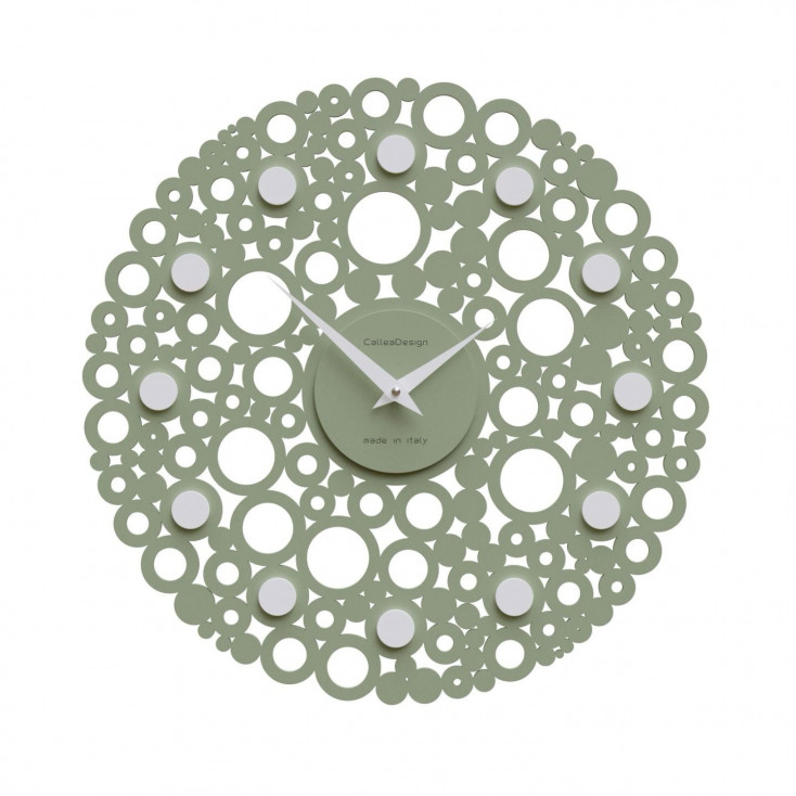 Orologio da parete design moderno in legno con decoro a bolle