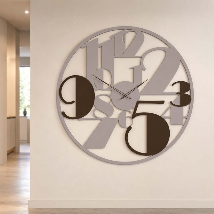 Orologio da parete in legno dal design moderno lancette in alluminio