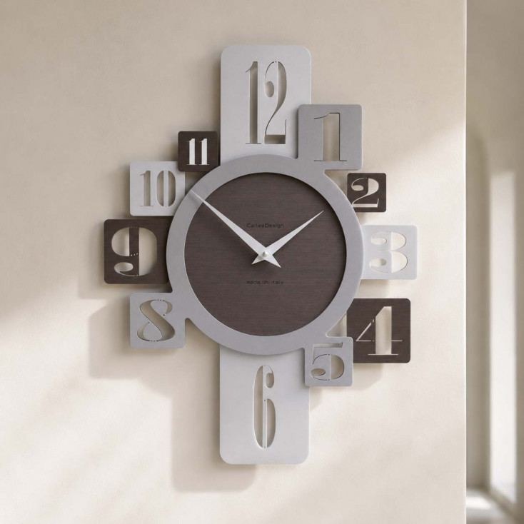 Orologio da parete in legno per cucina o soggiorno di design moderno