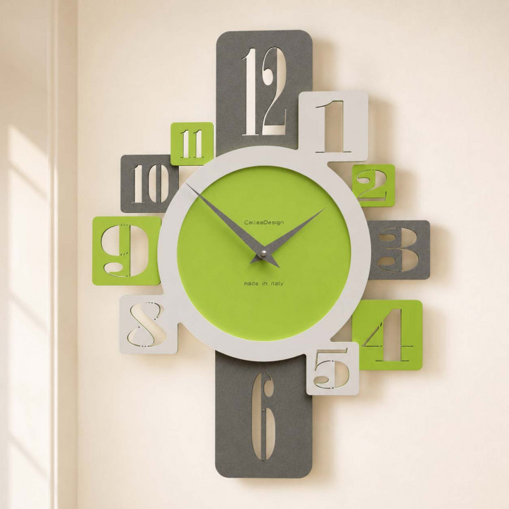 Orologio da parete in legno per cucina o soggiorno di design moderno