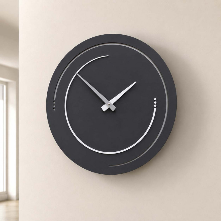 Orologio da parete in legno per soggiorno o cucina di design moderno
