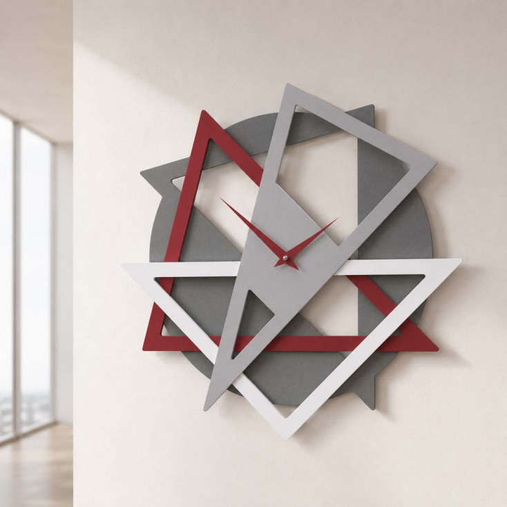 Orologio da parete moderno con forme geometriche da salotto