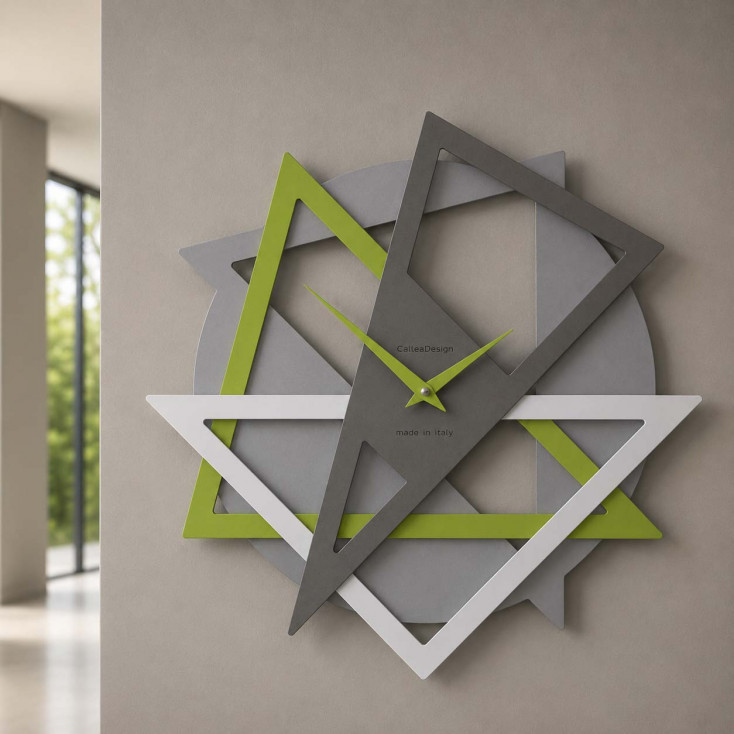 Orologio da parete moderno con forme geometriche da salotto