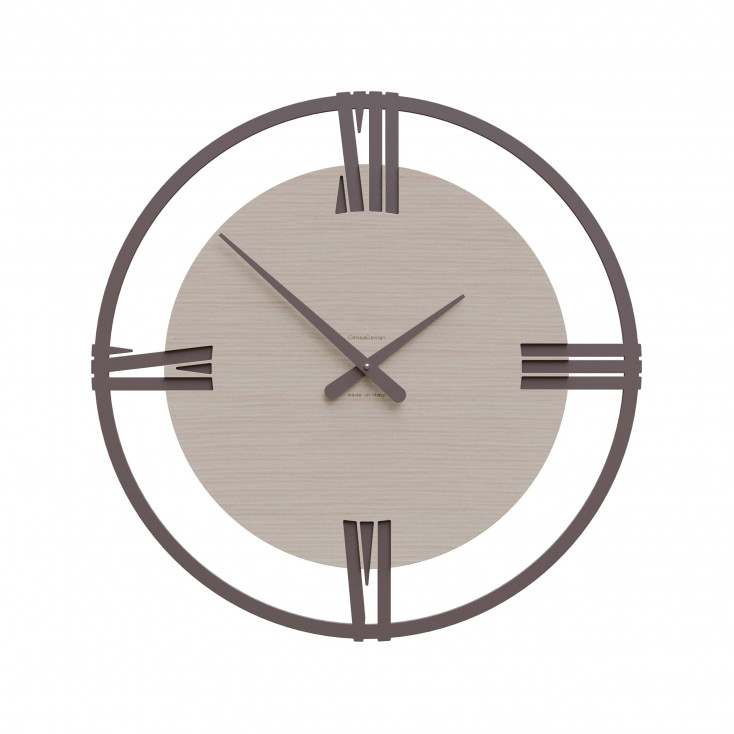 Orologio da parete moderno grande in legno con numeri romani